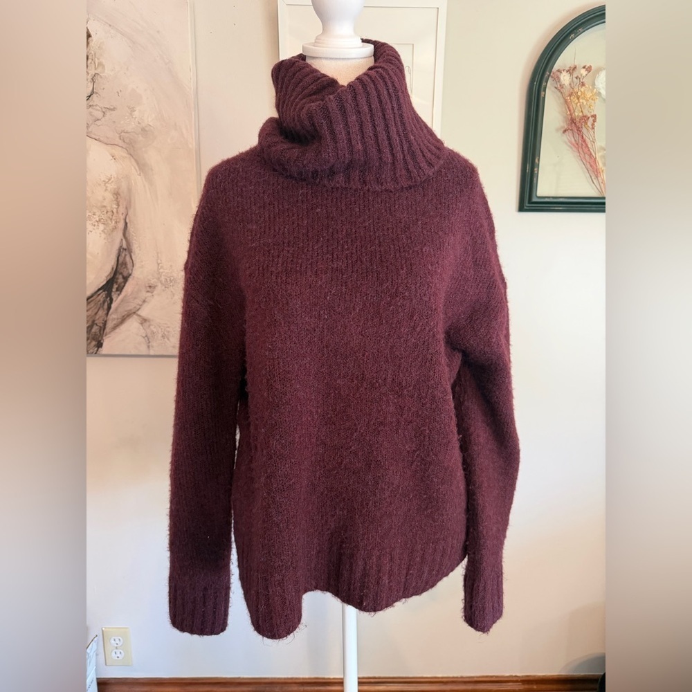 Vici Deep Burgundy Cowl Neck Sweater